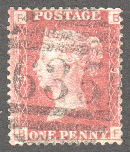 Great Britain Scott 33 Used Plate 91 - BF - Click Image to Close